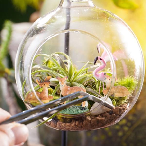 3 st miniatyrhjortdekor i simulerad harts, distinkt hartshantverk, suckulenta växter, bonsai-dekoration