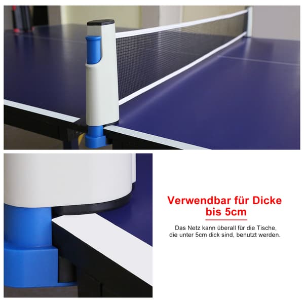 Infällbart bordtennisnät, ersättning, lätt att bära (grått och blått)