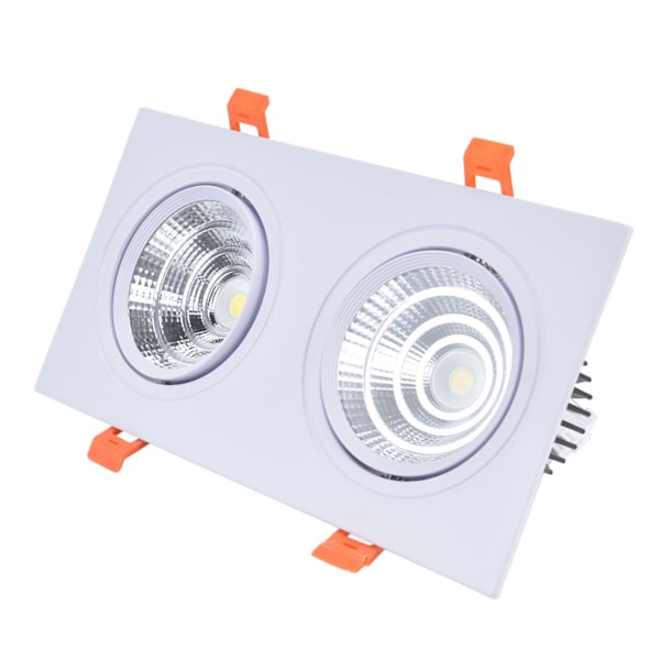 2x7W COB Downlight 6000K 100-264V Justerbar Downlight Indbygget Loftslampe med LED-driver til Soveværelse