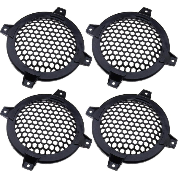 4-pakkaiset 6 tuuman auton kaiutinritilän suojukset - mustat mesh