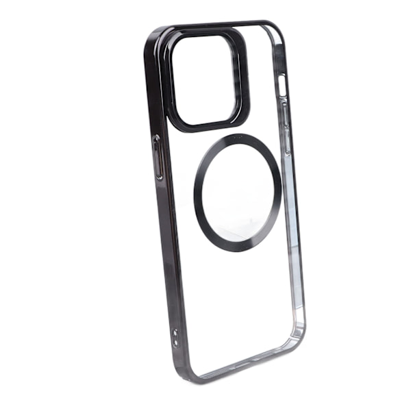 Hårdskal för mobiltelefon, magnetiskt, elektropläterat, svart, transparent, skyddande, för iPhone 14 PRO MAX