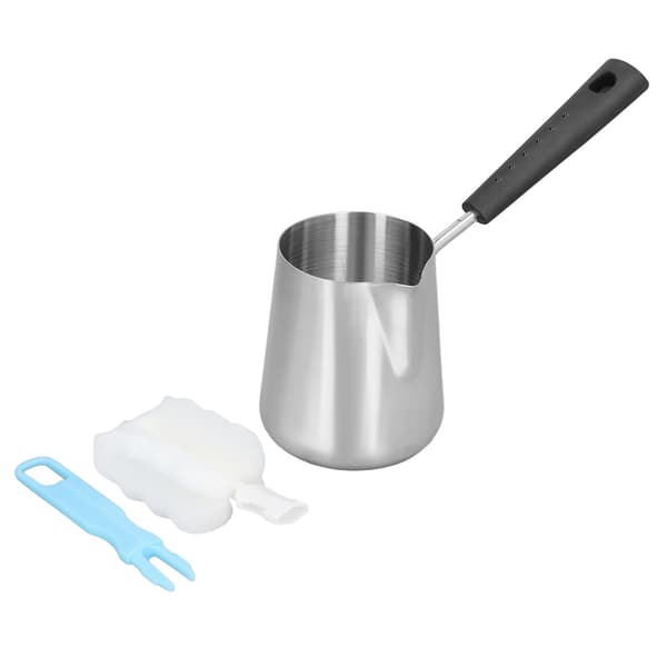 Smørvarmer Mini Rustfrit Stål Kaffe Varmekande 350ml med Tud til Smeltning