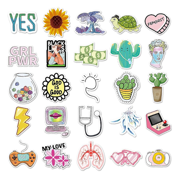 50 ark gentager ikke vsco Wind Graffiti Sticker Bil Bagagerum Vandtæt Sticker Tegneserie Hot Cut Sticker