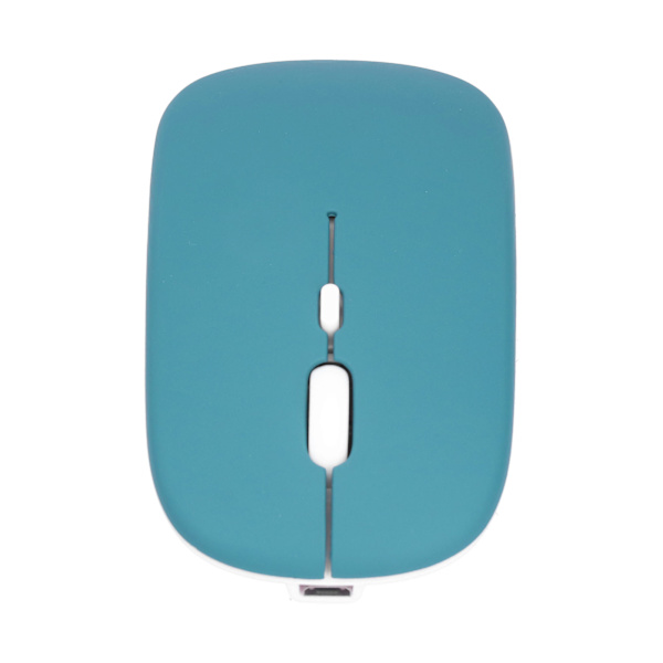 Trådløs mus genopladelig DualMode 2.4G ergonomisk lydløs optisk computertilbehør (cyan sort)