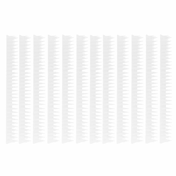 12 st Utomhusplast Anti Bird Spike Strips Repellent Defender för staket Väggtak Vit