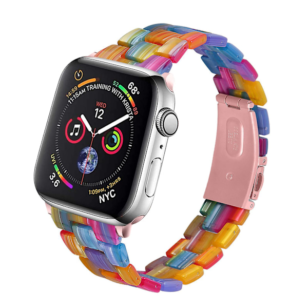Kompatibel med Watch Band 42/44mm Slim Light Resin Armband med rostfritt stål spänne, ersättningsarmband för