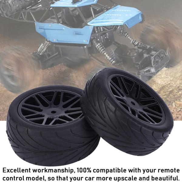 4st 1/10 Universal RC bilhjul Bandfordonsdäck Däck Fjärrkontroll Biltillbehör 85mm svart