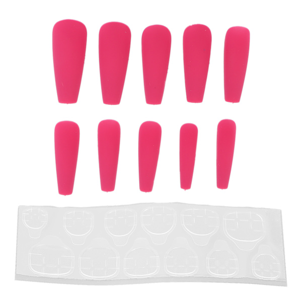 10 stk Lang kiste blanke falske negle kunstig tryk på fuld dækning Falske spidser Negle Manicure tilbehør til kvinder pigerN5355-09