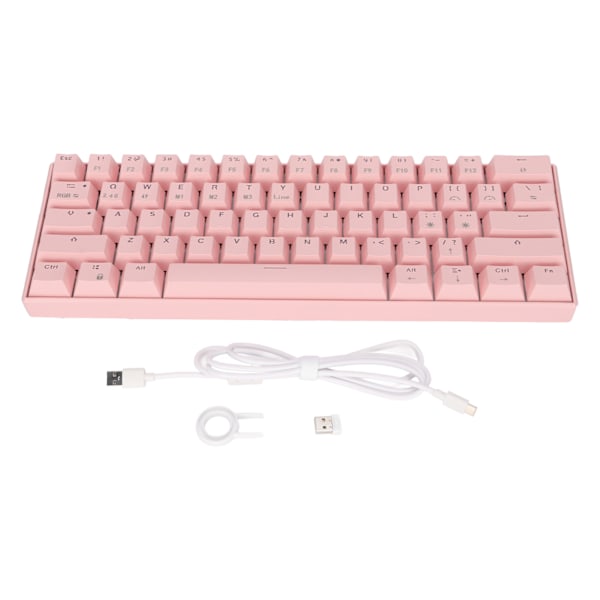 READSON mekanisk tastatur 61 taster RGB bakgrunnsbelyst ergonomisk design 1800mAh batteri trådløst støttet kablet tastatur svart akse kropp