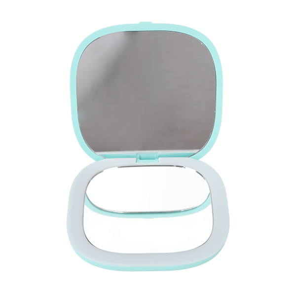 LED Makeup Mirror 3X Förstoring Dubbla Sidor Vikbar Handhållen Vit Belysningsspegel Grön
