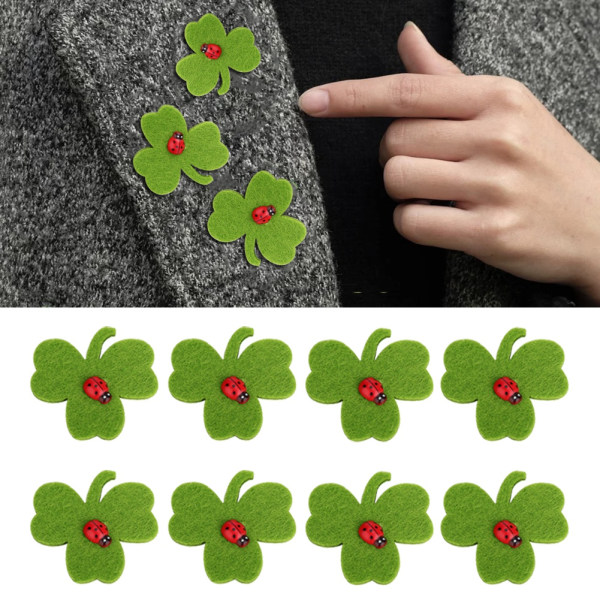 20st/ set Grön klöver Broderad Patch Broderi Badge Sy på applikationer Gör-det-själv-hantverk Dekorfester Kasta konfettiklöver