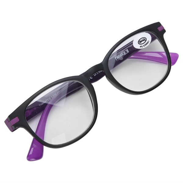 Moderigtige læsebriller Traditionelle stel Unisex mænd, kvinder briller til ældre (+300 sort lilla)