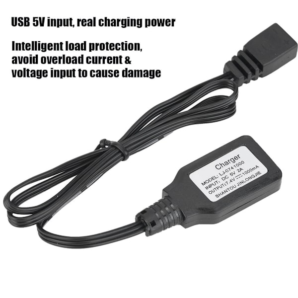 7,4V Lipo Batteri USB 5V Balansladdningskabel för 9300-9304 1/18 RC modellbil