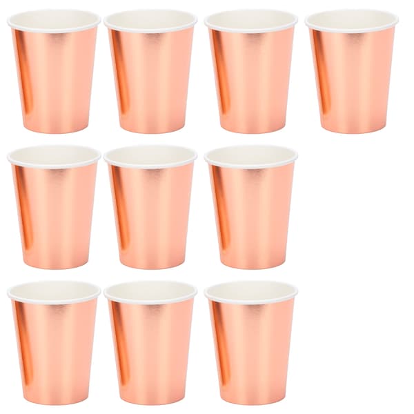 20 st pappersmuggar drickbara komposterbara muggar återvinningsbara juicekoppar för festkaffe te roséguld