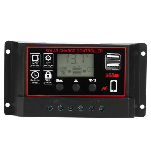 12V 24V Solcelle Fotovoltaisk Måler Intelligent Digital Display Kontroller USB 5V 60A