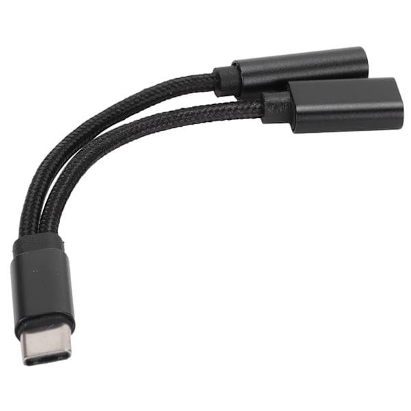 Puhelinääniadapteri Type C - 3,5 mm latauskuulokeadapteri 2-in-1-muunnin Xiaomi/HuaweiBlackille
