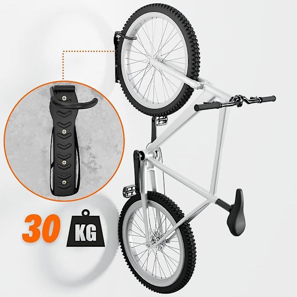 4-pack väggmonterat cykelställ för 2 cyklar - Väggmonterat cykelställ för garage, lägenhet och verkstad