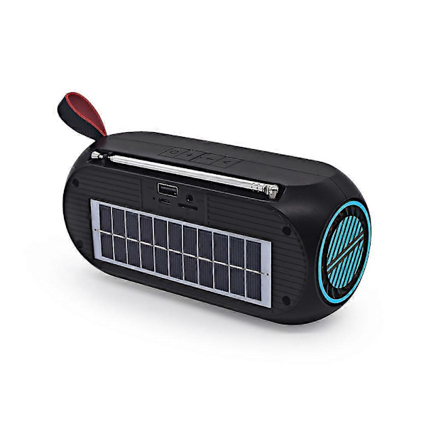 Bluetooth-högtalare, Högtalare, FM-radio, Utomhus, Bärbar, Trådlösa högtalare, Bluetooth 5.0, Högt stereoljud, Dånande bas, Solladdning för hemmet, Fest (Blå)