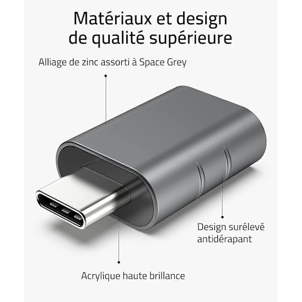 USB C till USB Adapter 2-pack USB C Hane till USB3 Hona, Adapter Kompatibel med MacBook Pro/Air 2021 iMac iPad Mini 6/Pro