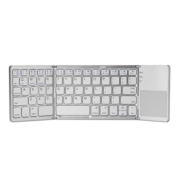 Mini tri-fold trådløst bluetooth-tastatur for IOS Android Hvit