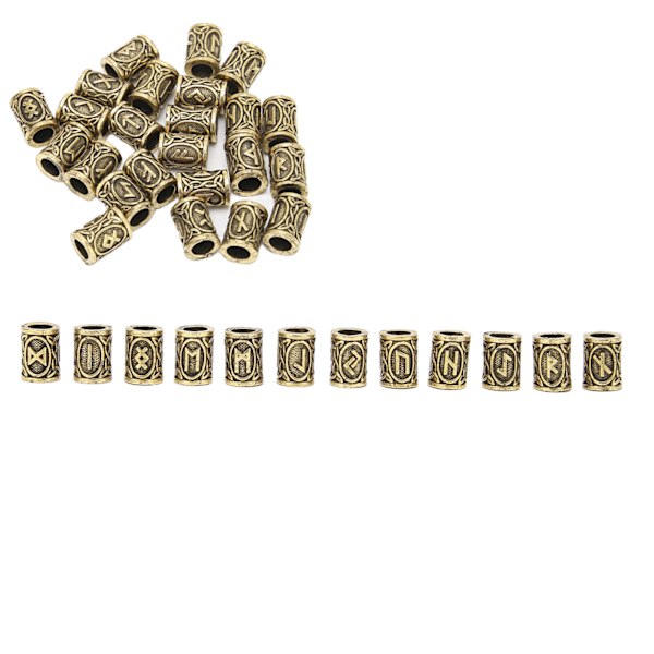 24st Viking Beard Pärlor Brons 24 Designs DIY Zinklegering Material Hårdekoration