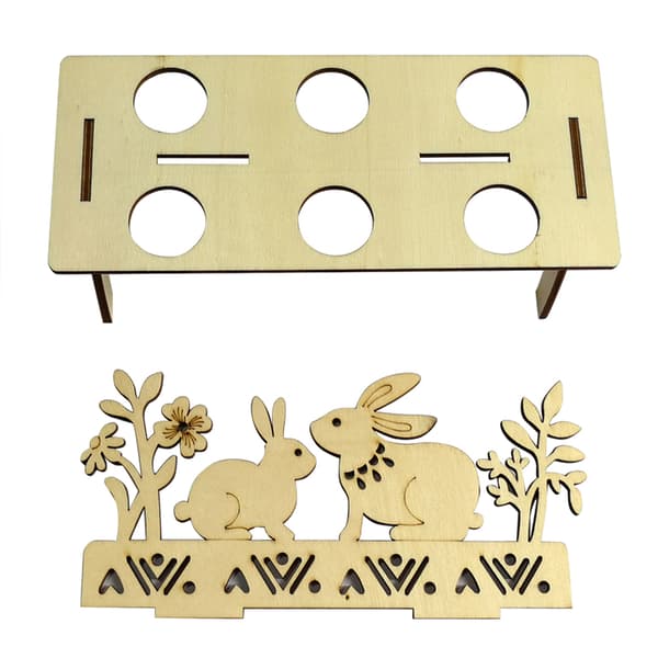 Påskeæg Rack DIY Påskeæg Træ Stand Holder Høne Påske Hjemmeindretning