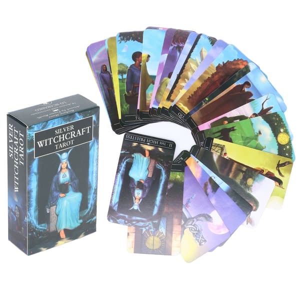 78 kortlekar Silver Witchcraft Tarot Engelska Språket Bestruket Papper Förutsägelsekortlekar