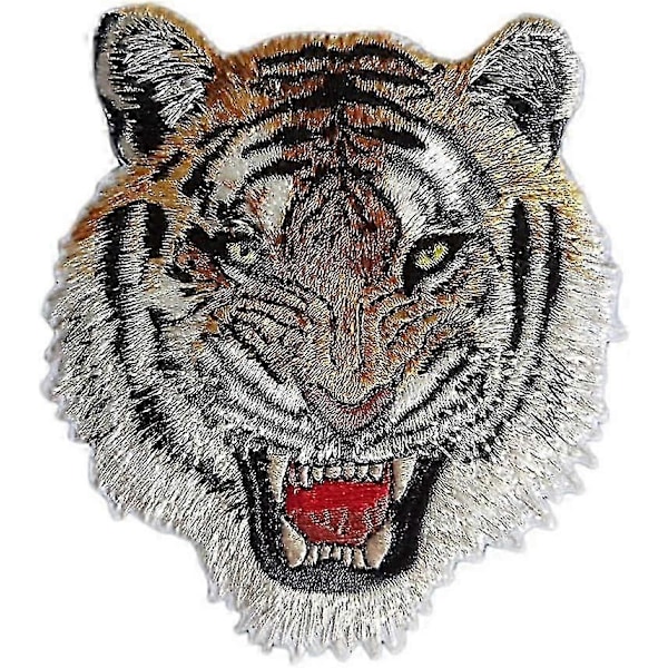 2 stycken DIY tiger-applikationer för strykning, klädlappar, kläder, sömnad, broderistil 1) stil1