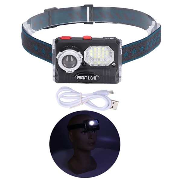 LED Headlight Multifunctional Induction Headlamp USB Charging Outdoor Waterproof Head Flashlight