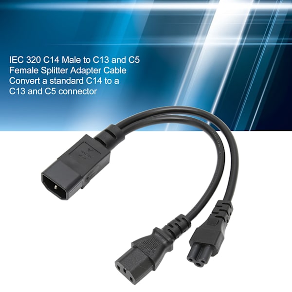 Splitter Power IEC 320 C14 Hane till C13 och C5 Hona Splitteradapterkabel 10A 250V