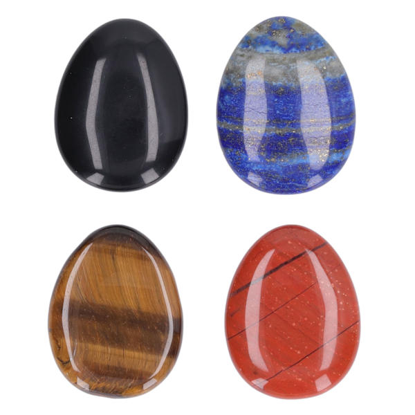 4 stk. tommelfinger bekymring sten stress relief meditation lille bærbar oval cabochon sten til hjemmet kontor udendørs