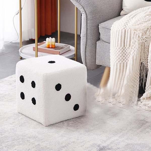 Fotpall Mjuk Bekväm Enkel Varm Robust Bas Kub Pall för Hem Vardagsrum Sovrum Vit 20x20x20cm