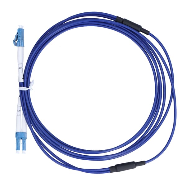 Optisk fiber patchkabel pansret jumper single mode 2-kernet optisk kabel LC/UPC‑LC/UPC Blå 5 meter