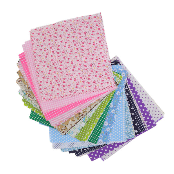 Bomullsquiltingstoff 9,8x9,8in Assorterte farger Enkel stryking Multifunksjonell Blomster lappeteppe Stoff for håndverk DIY 42 farger