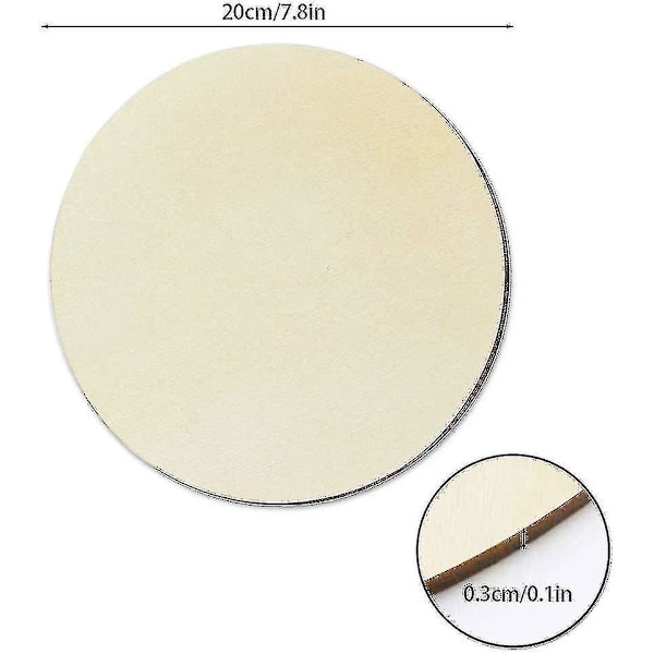 Runda träskivor för pyssel - 5 stycken, 20 cm