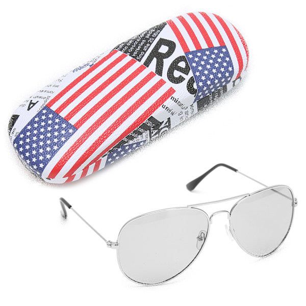 UV400 färgskiftande polariserade linsglasögon AntiUV Fashionabla unisex (silverbåge)