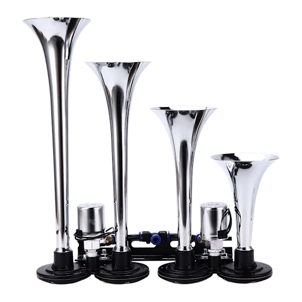12-24V Luft Horn Kit 4 Trompet Tog Horn 130dB Køretøj Modificeret Lufthorn til Lastbil Bil Båd Van