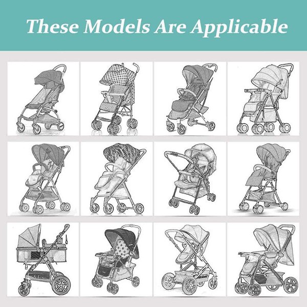 Universal Stroller Mesh förvaringsväska för barnvagn och hängande förvaring - 34 x 30cm