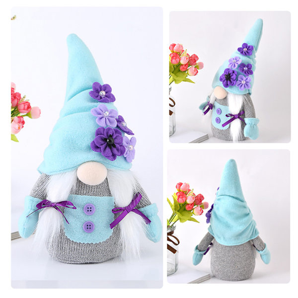 2 st Mors dag blomma Goblin dvärg docka Elf plysch tomtar prydnader fönster figurer stående dockor present heminredning