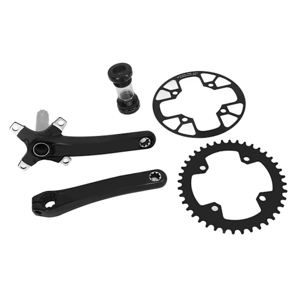 Bike Hollow Crankset Udskiftning Krank Arm Sæt med BB Bundbeslag 40T Positiv Negativ Tænder Kædehjul 40‑42T Beskyttelseskæde