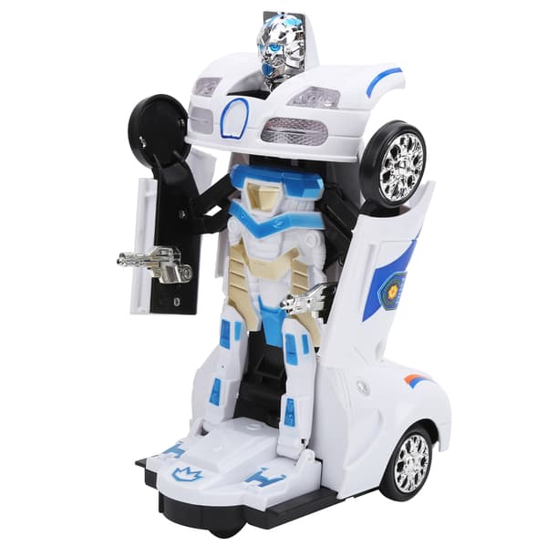 2 i 1 Børne Elektrisk RC Racerbil Transformerende Køretøj Robot Model Legetøj med Lys