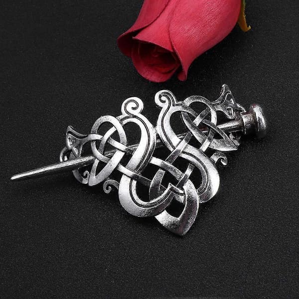 2 kpl seos Viikinki hiusklipsi hiusneula hiuspinni Barrette hopea Silver 9.5x5.5x2cm