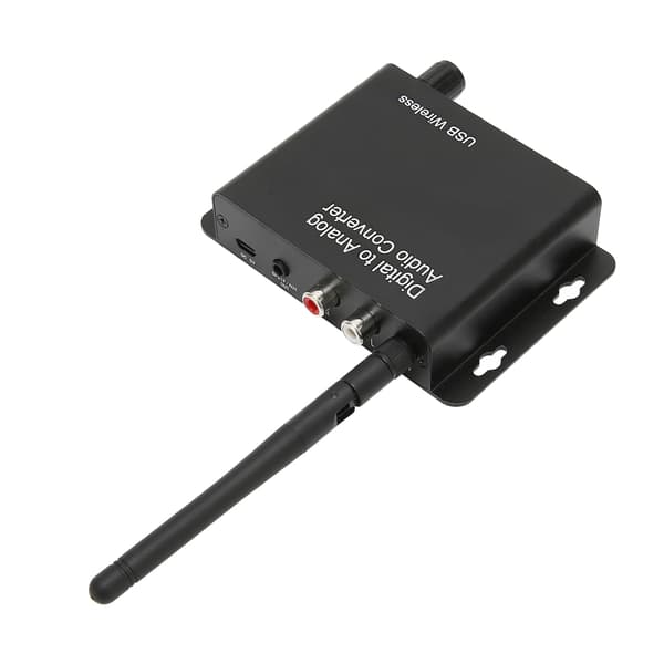 Digital til Analog Lydkonverter Høj Integreret DC5V2A Stereo Bluetooth Lydkonverter til Hjemmebiograf Sort