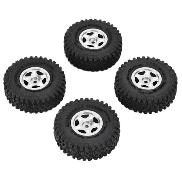 4 st 1 tum gummidäck aluminiumfälgar passar för Axial SCX24 90081 AXI00001 AXI00002 1/24 Crawler CarTitanium Färg