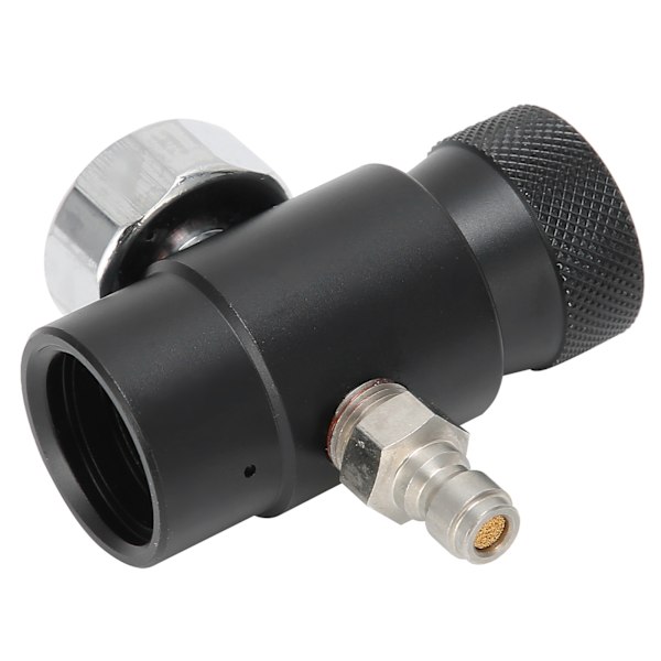 Justerbar CO2-påfyldningsadapterventil med 8 mm hanhoved ASA 3000psi trykmåler sort