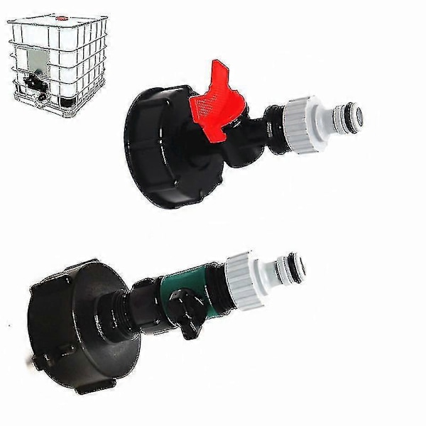 S60x6 IBC vandtank 1000l tonnage switch connector, haveslange connector (uden vandtank)