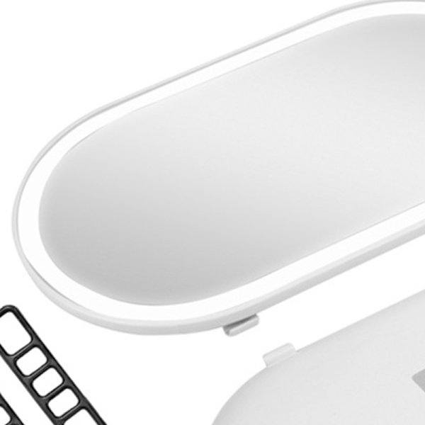 Bilsolskärmsspegel med LED-ljus, touch-switch, HD-glas, universell solskyddsspegel, vit