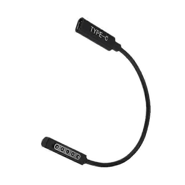 Typ C laddningskabel USB C hona strömförsörjning laddaradapteromvandlare för Microsoft Surface Pro 1/2 black