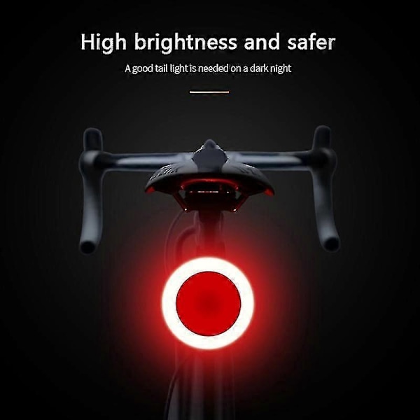 Ny Hjerteformet LED Sykkellys USB Oppladbar Sykkel Baklys Vanntett MTB B