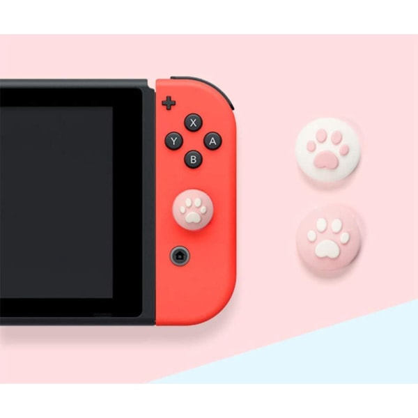 4 stk (Pink with Blue)-Smart Thumb Grip Caps til Nintendo